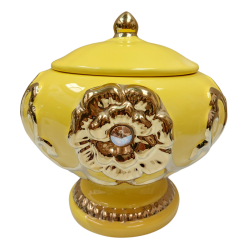 Sopera Porcelana Ochun 22 x 21 cm (Amarillo con dorado) 8.5 in